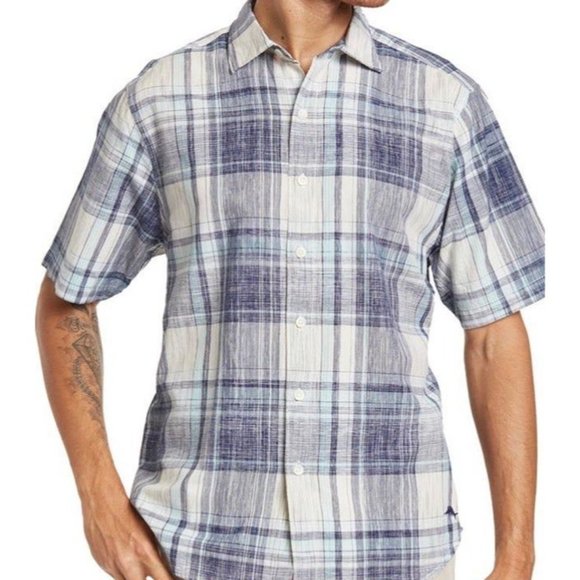 Tommy Bahama Sz S Paradise  Plaid Coastline Button Up Short Sleeves - Picture 5 of 6